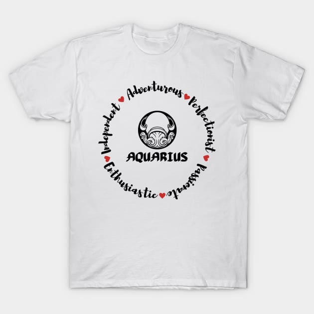 Aquarius ♒🏺 Zodiac Sign Astrology T-Shirt by Bro Aesthetics